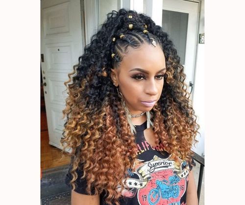 Tribal Braids With Curls