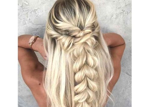 46 Beautiful half braided hairstyle