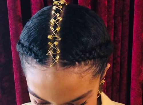 41 Pinned up braids