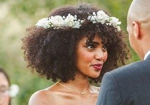 21 Curly hair with floral headband