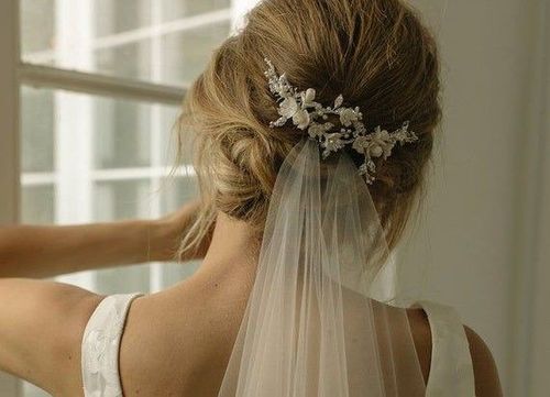 29 Wedding updo with veil